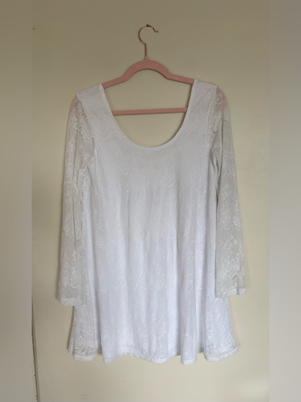 Altar’d State White Lace Sheer Sleeve Dress